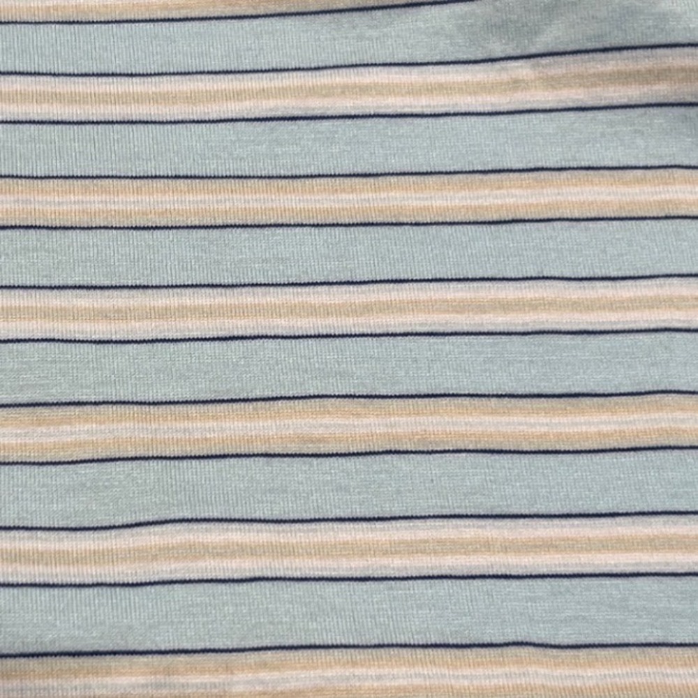 Alan Flusser Golf Polo Shirt Mens Medium Blue Striped Double Mercerized Cotton - Picture 3 of 9